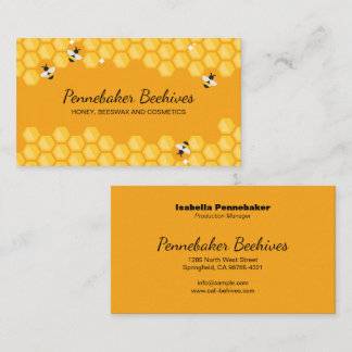 Beehive Honeycomb Border Beekeeper Business Card