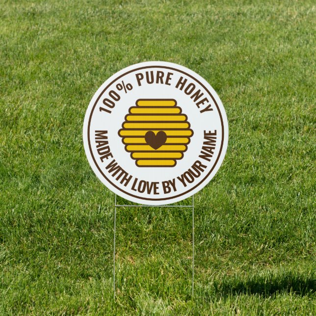 Beehive honeycomb business yard sign for beekeeper (Insitu)