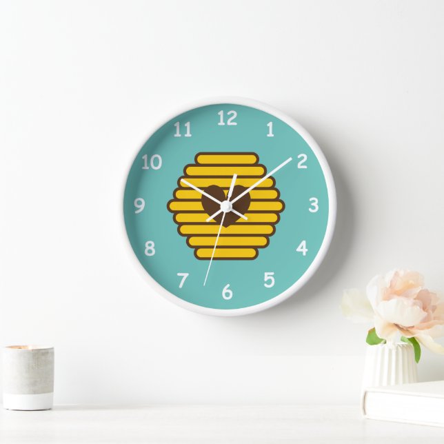Beehive honeycomb drawing wall clock (Home)