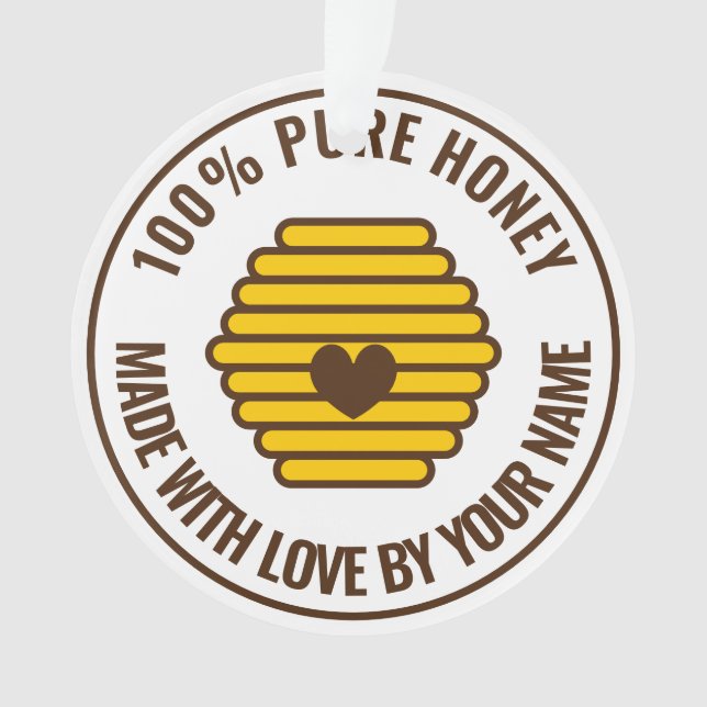 Beehive honeycomb tree ornament for beekeeper (Front)