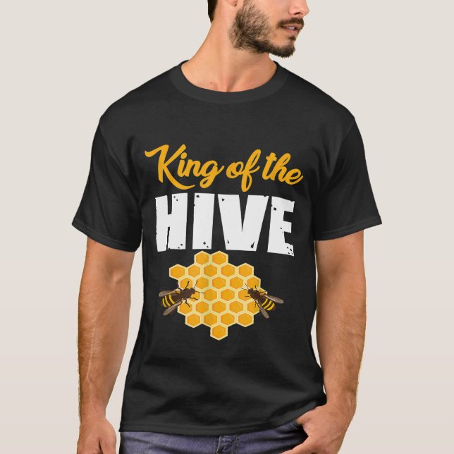 Beehive King Great Beekeeper Honey Bee T-Shirt (Front)
