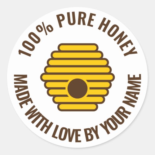 Beehive logo custom honey maker jar stickers