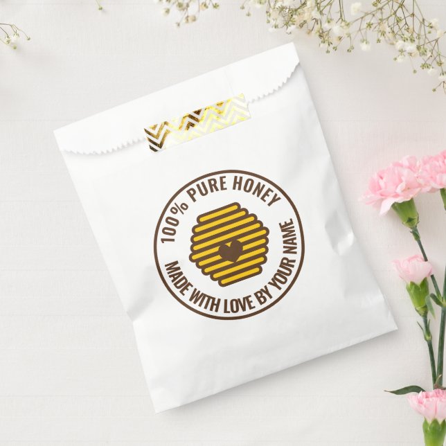Beehive logo favor bags for honey or wax gifts (Sealed)