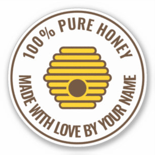 Beehive logo honey making business vinyl stickers