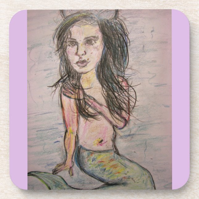 Beehive Mermaid Beverage Coaster (Front)