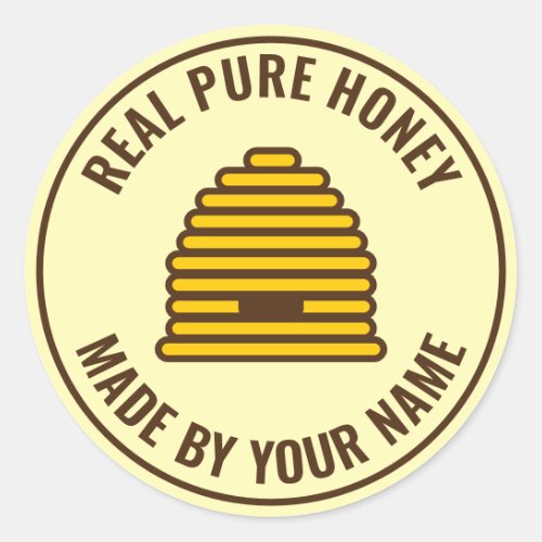 Beehive skep logo jar stickers for honey maker