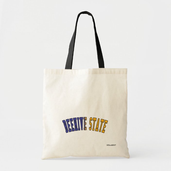 Beehive State in State Flag Colors Canvas Bag