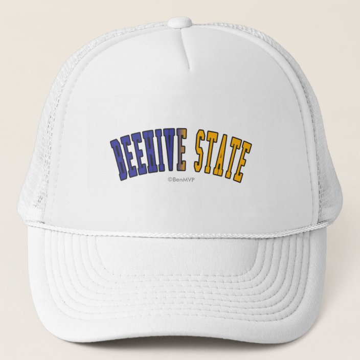 Beehive State in State Flag Colors Trucker Hat