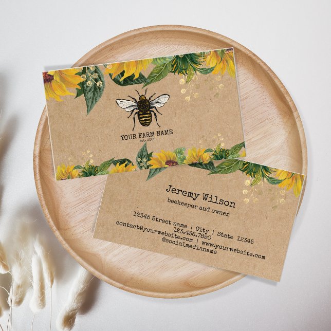 Beekeeper Apiarist Bee Farm Honeybees Honeycomb Bu Business Card (Creator Uploaded)