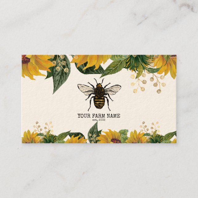 Beekeeper Apiarist Bee Farm Honeybees Honeycomb Bu Business Card (Front)