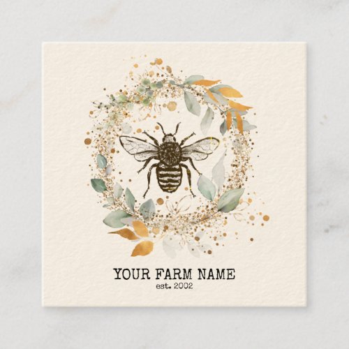 Beekeeper Apiarist Bee Farm Honeybees Honeycomb Bu Square Business Card