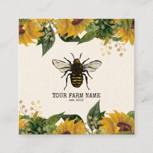 Beekeeper Apiarist Bee Farm Honeybees Honeycomb Bu Square Business Card