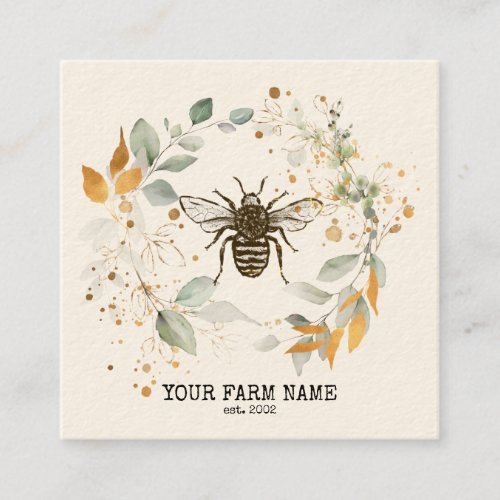 Beekeeper Apiarist Bee Farm Honeybees Honeycomb Bu Square Business Card