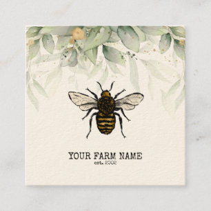 Beekeeper Apiarist Bee Farm Honeybees Honeycomb Bu Square Business Card