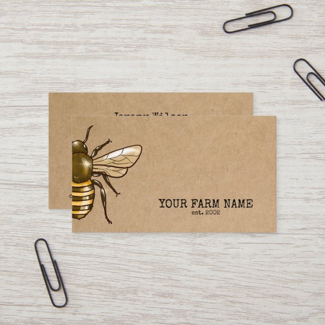 Beekeeper Apiarist Bee Farm Honeybees Honeycomb Business Card (Front/Back In Situ)