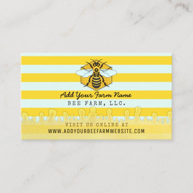 Beekeeper Apiarist Bee Farm | Honeybees Honeycomb Business Card (Front)