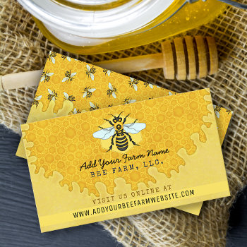 Beekeeper Apiarist Bee Farm Honeybees Honeycomb Business Card by FancyCelebration at Zazzle