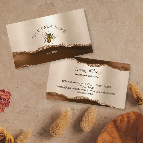 Beekeeper Apiarist Bee Farm Honeybees Honeycomb Business Card