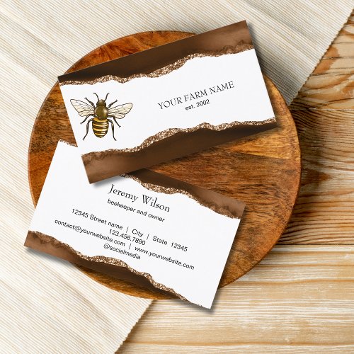 Beekeeper Apiarist Bee Farm Honeybees Honeycomb Business Card