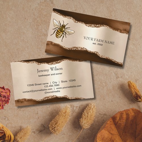 Beekeeper Apiarist Bee Farm Honeybees Honeycomb Business Card