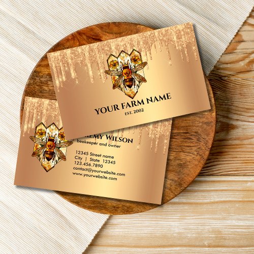 Beekeeper Apiarist Bee Farm Honeybees Honeycomb Business Card