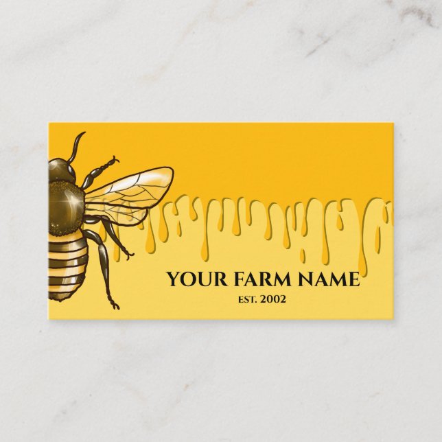 Beekeeper Apiarist Bee Farm Honeybees Honeycomb Business Card (Front)