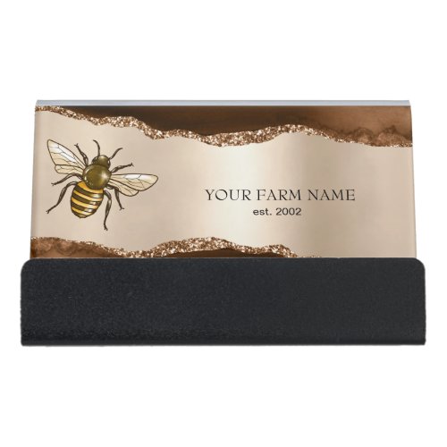 Beekeeper Apiarist Bee Farm Honeybees Honeycomb Desk Business Card Holder