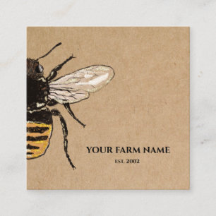 Beekeeper Apiarist Bee Farm Honeybees Honeycomb Sq Square Business Card