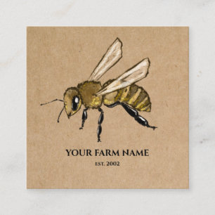 Beekeeper Apiarist Bee Farm Honeybees Honeycomb Sq Square Business Card