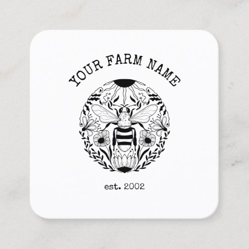 Beekeeper Apiarist Bee Farm Honeybees Honeycomb Square Business Card