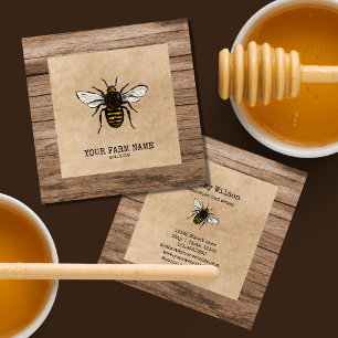 Beekeeper Apiarist Bee Farm Honeybees Vintage Farm Square Business Card