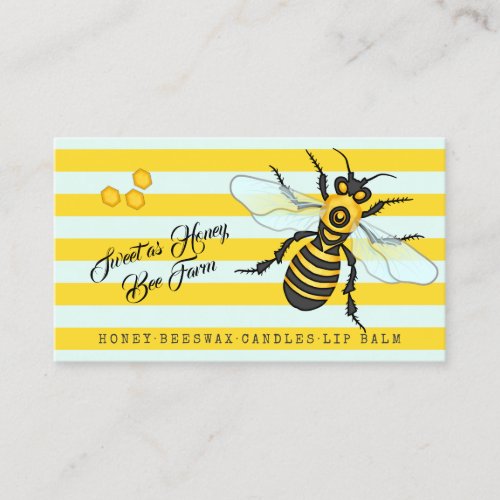 Beekeeper Apiary Bee Farm  Honeybee Striped Business Card