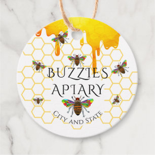Beekeeper Apiary Honey Jar Classic Round Favor Tag