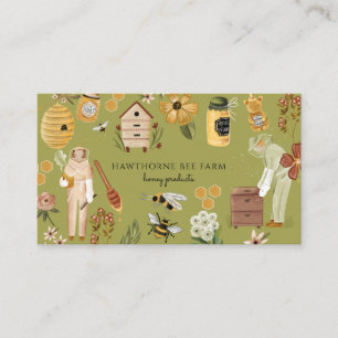 Beekeeper Apiary Honey Products Green Business Card