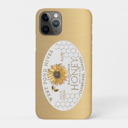 Beekeeper Apiary Honey Sunflower Bee Gold iPhone 11 Pro Case