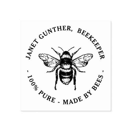 Beekeeper Apiary Stamp with Honeybee