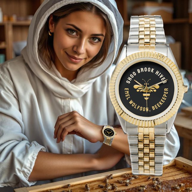 Beekeeper Apiary Watch with Gold Stylized Honeybee (Creator Uploaded)