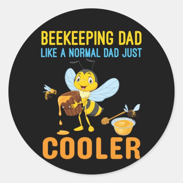 Beekeeper Art BeeKeeping Dad Classic Round Sticker (Front)