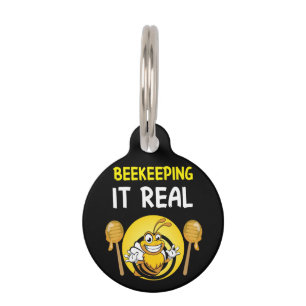 Beekeeper Art BeeKeeping It Real Pet ID Tag