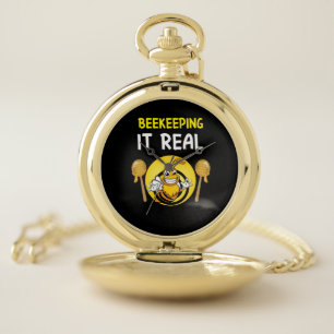 Beekeeper Art BeeKeeping It Real Pocket Watch