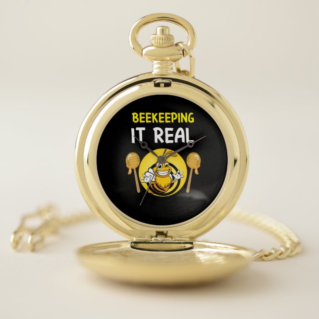 Beekeeper Art BeeKeeping It Real Pocket Watch (Inside)