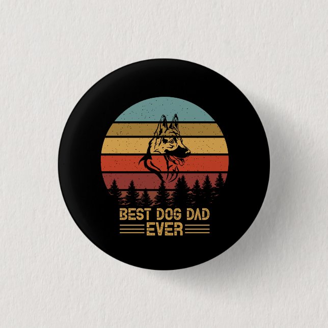 Beekeeper Art Best Dog Dad Ever Button (Front)