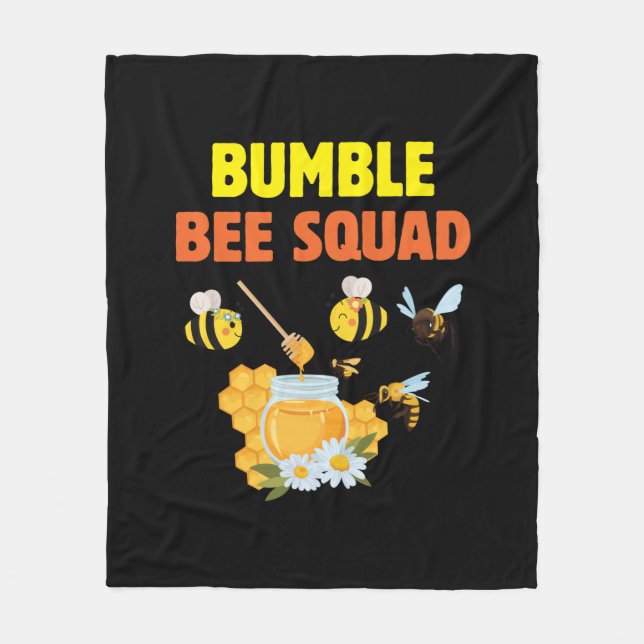 Beekeeper Art Bumble Bee Squad 2 Fleece Blanket (Front)