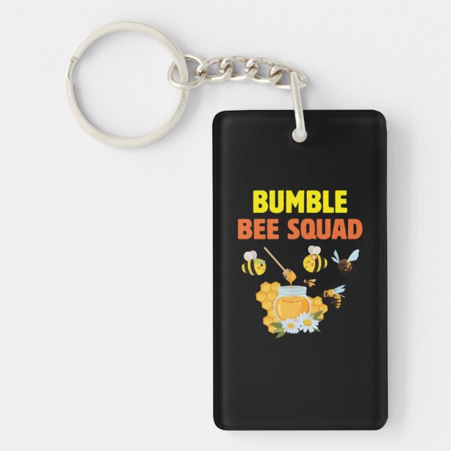 Beekeeper Art Bumble Bee Squad 2 Keychain (Front)
