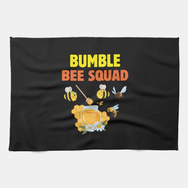 Beekeeper Art Bumble Bee Squad 2 Kitchen Towel (Horizontal)