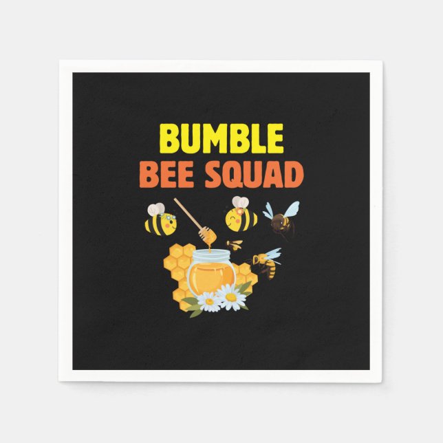 Beekeeper Art Bumble Bee Squad 2 Napkins (Front)