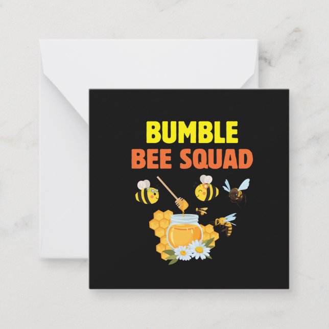 Beekeeper Art Bumble Bee Squad 2 Note Card (Front)