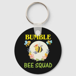 Beekeeper Art Bumble Bee Squad Keychain