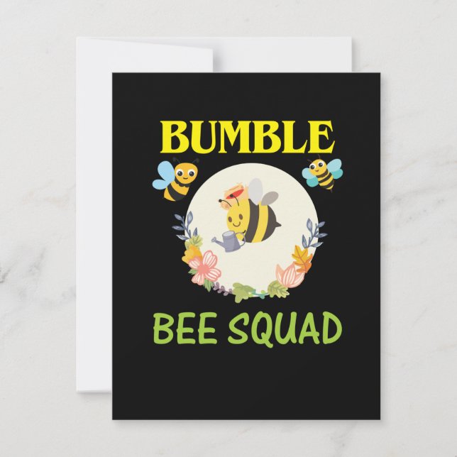 Beekeeper Art Bumble Bee Squad Note Card (Front)