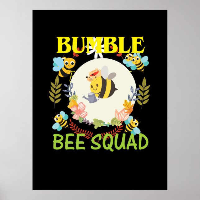 Beekeeper Art Bumble Bee Squad Poster (Front)